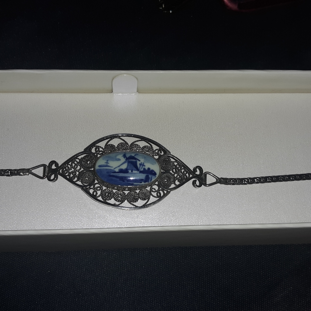 Vintage blue windmill bracelet